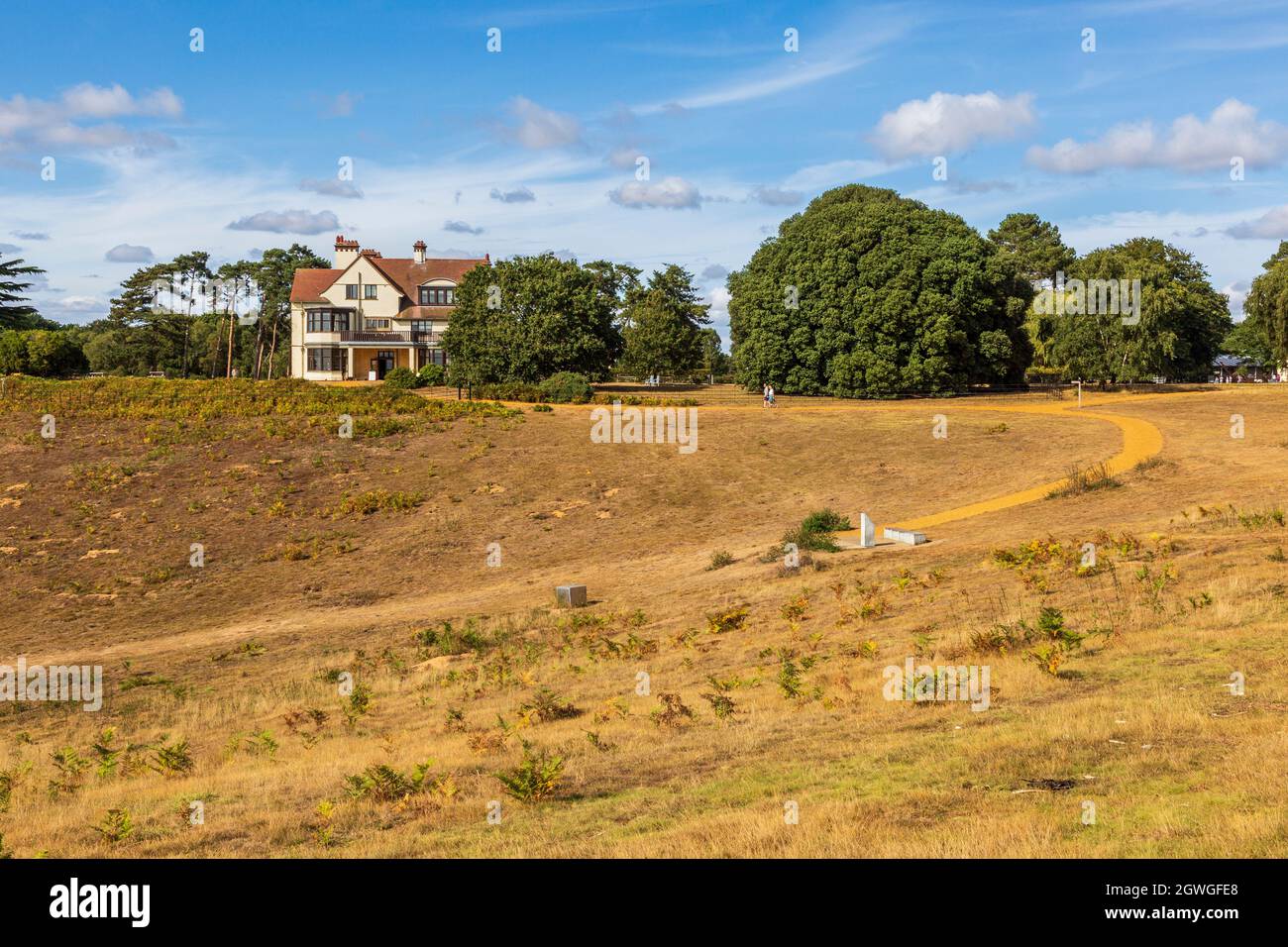 Gegenüber vom „Hoo“ zum Tranmer House in Sutton Hoo, Suffolk, England Stockfoto