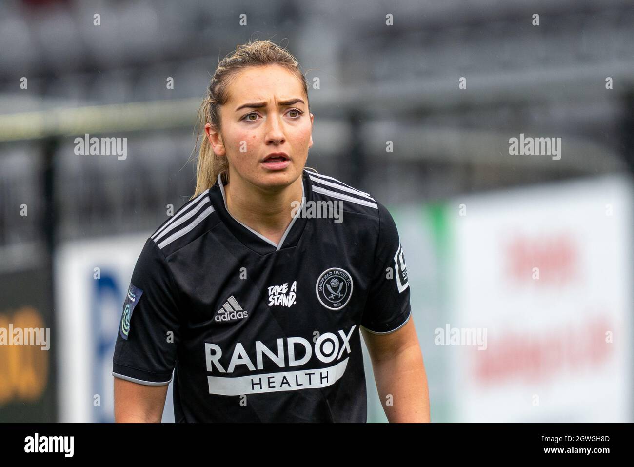 Maddy Cusack (8 Sheffield United) während des FA Womens Championship-Spiels zwischen Crystal Palace und Sheffield United in Hayes Lane, Bromley, England. Stockfoto