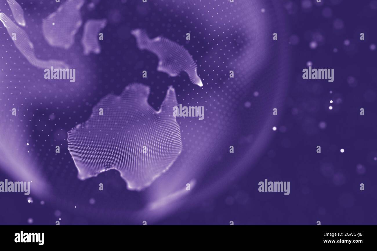 Data Technology abstract futuristische Abbildung. Low Poly Form mit Anschluss von Punkten und Linien auf dunklem Hintergrund. 3D-Rendering. Grosse Daten Stockfoto