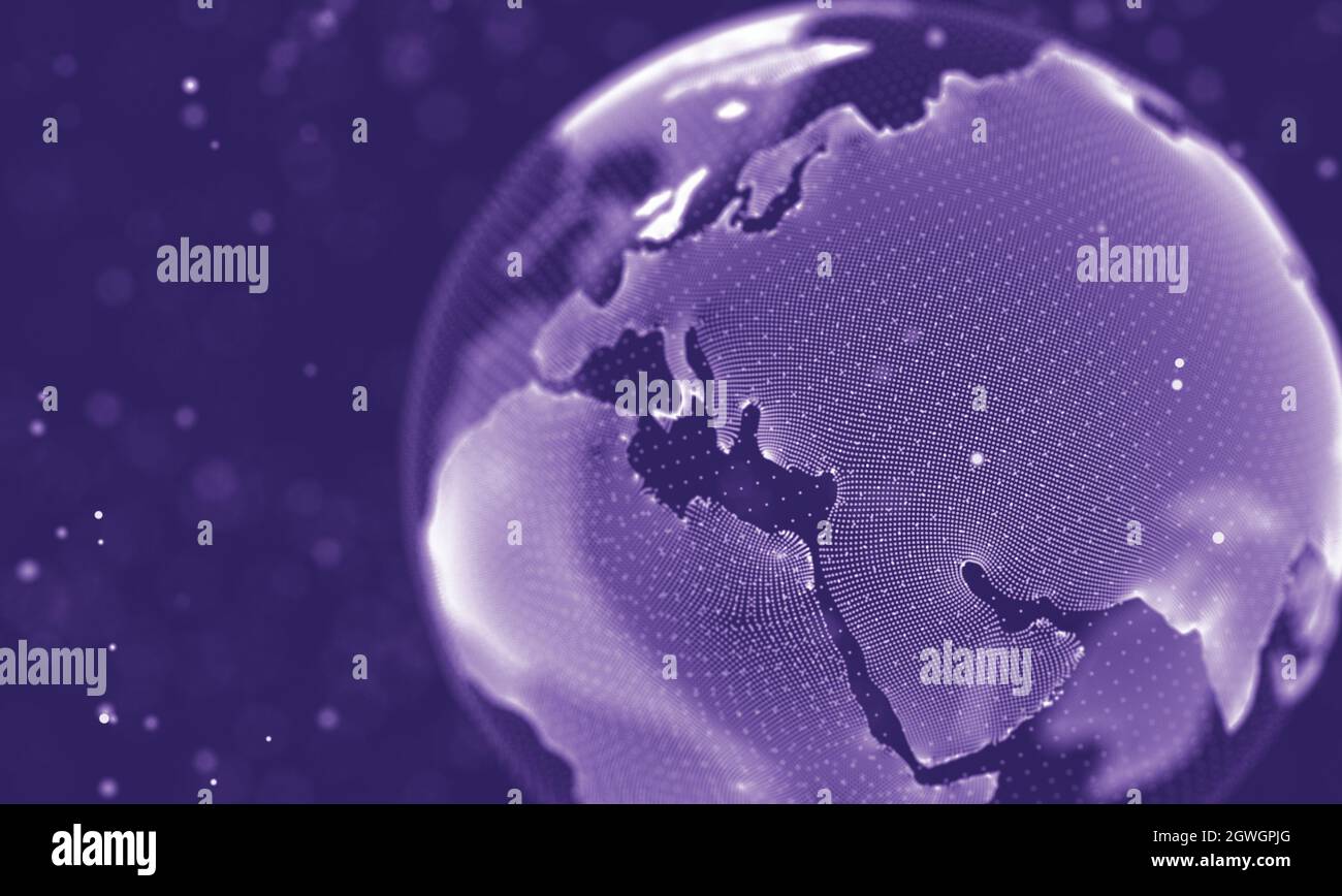 Data Technology abstract futuristische Abbildung. Low Poly Form mit Anschluss von Punkten und Linien auf dunklem Hintergrund. 3D-Rendering. Grosse Daten Stockfoto