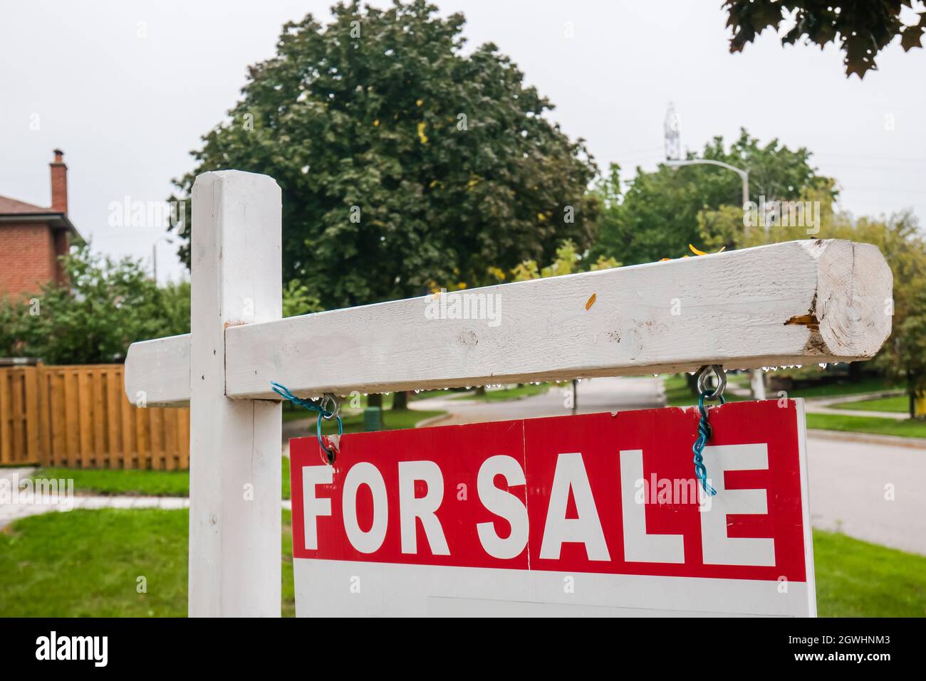 Haus zum Verkauf Zeichen in Toronto Kanada Stockfoto