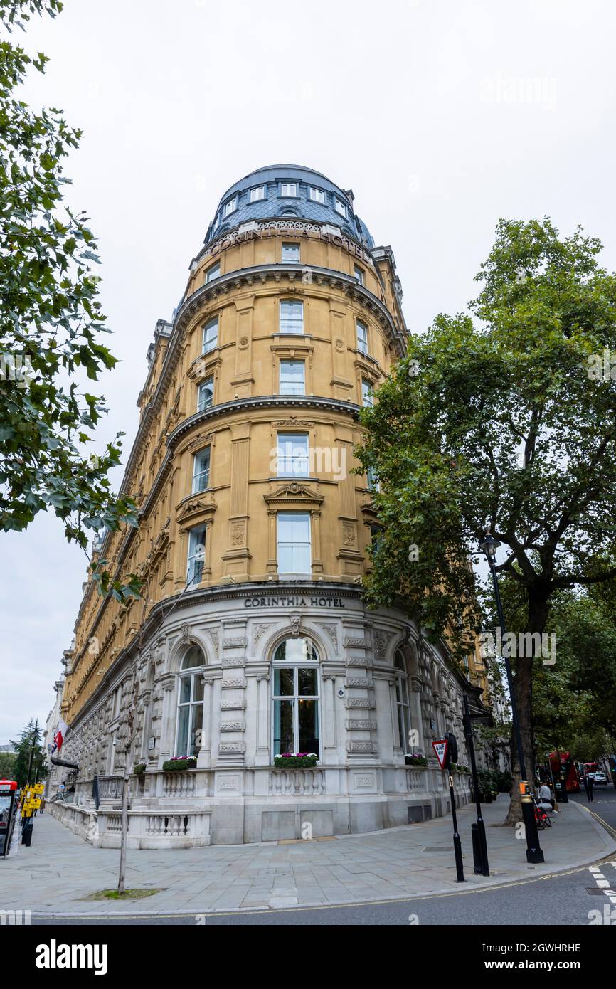 Das gehobene Corinthia London Hotel, Whitehall Place, im Zentrum von London SW1, England Stockfoto