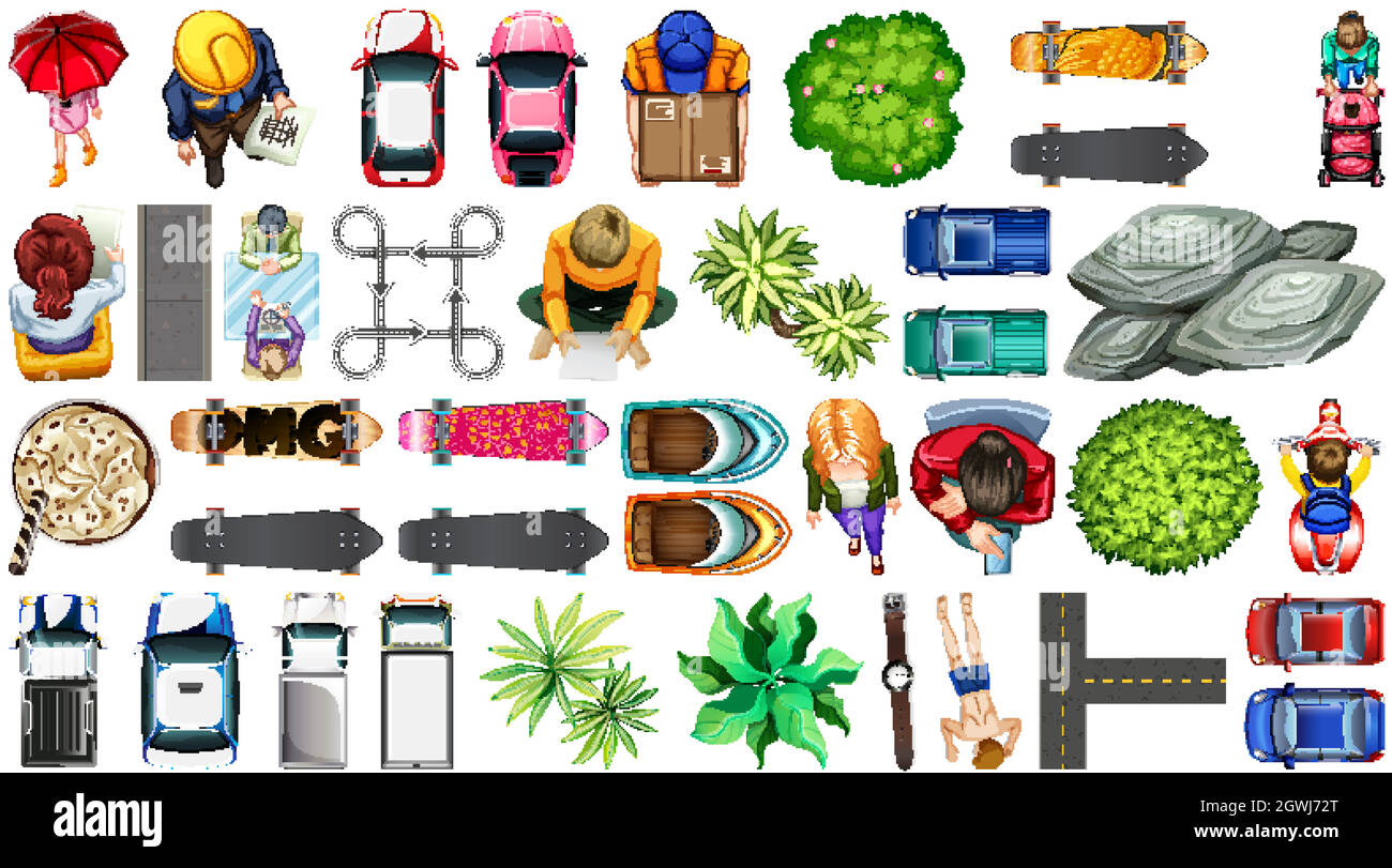 Satz von Luftelement Haus Dekorationen isoliert Stock Vektor