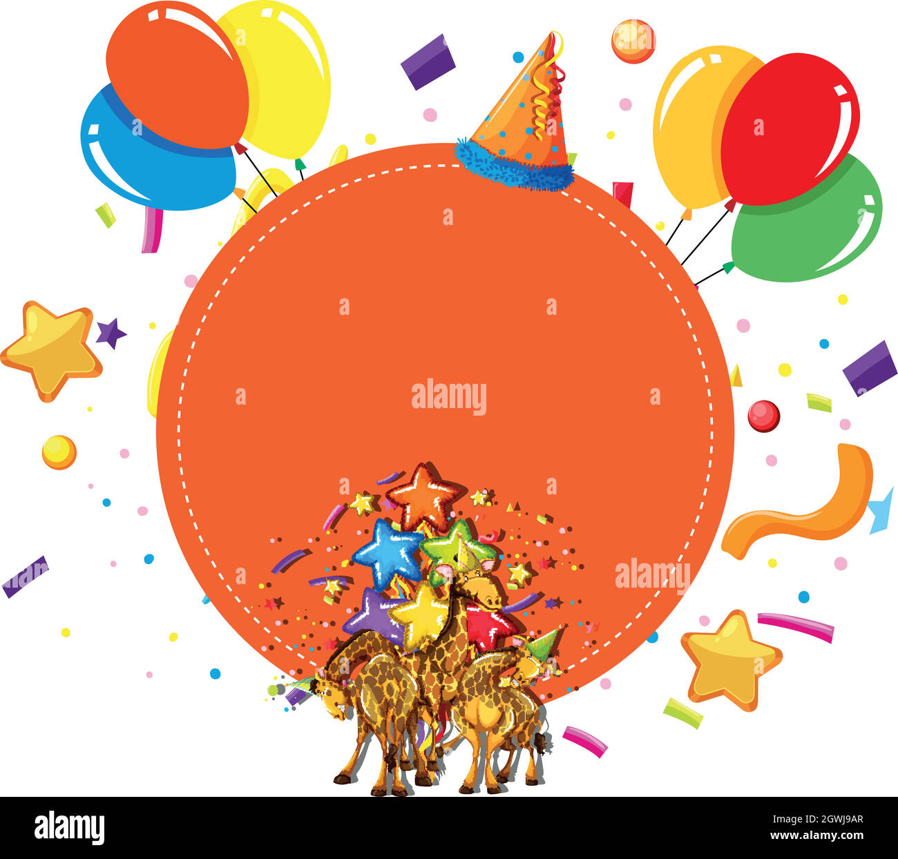 Giraffen Party Feier Konzept Stock Vektor