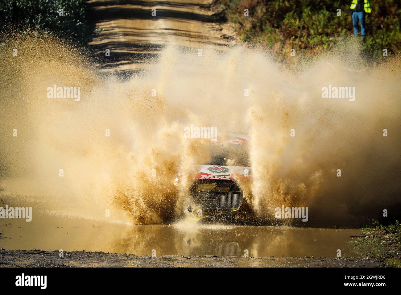 06 SORDO Daniel (ESP), ESTEVEZ Candido (ESP), Team MRF Tyres, Hyundai I20 R5, Aktion während der FIA ERC Rallye 2021 Serras de Fafe e e Felgueiras, 6. Runde der FIA European Rally Championship 2021, vom 1. Bis 3. Oktober 2021 in Fafe, Portugal - Foto Rui Reis / DPPI Stockfoto