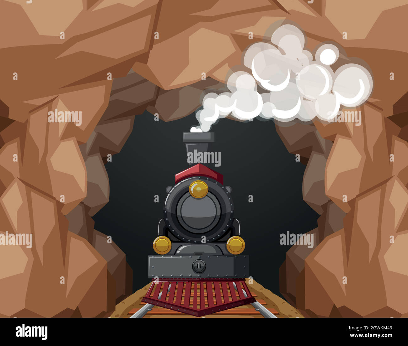 Bahnfahrt durch die Höhle Stock Vektor