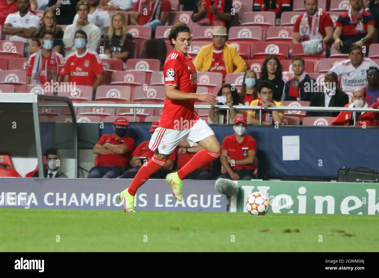 Darwin Núñez von SL Benfica und während der UEFA Champions League, Gruppenphase, Gruppe E Fußballspiel zwischen SL Benfica und FC Barcelona am 29. September 2021 im Stade de Luz, Lissabon, Portugal - Foto Laurent Lairys / DPPI Stockfoto