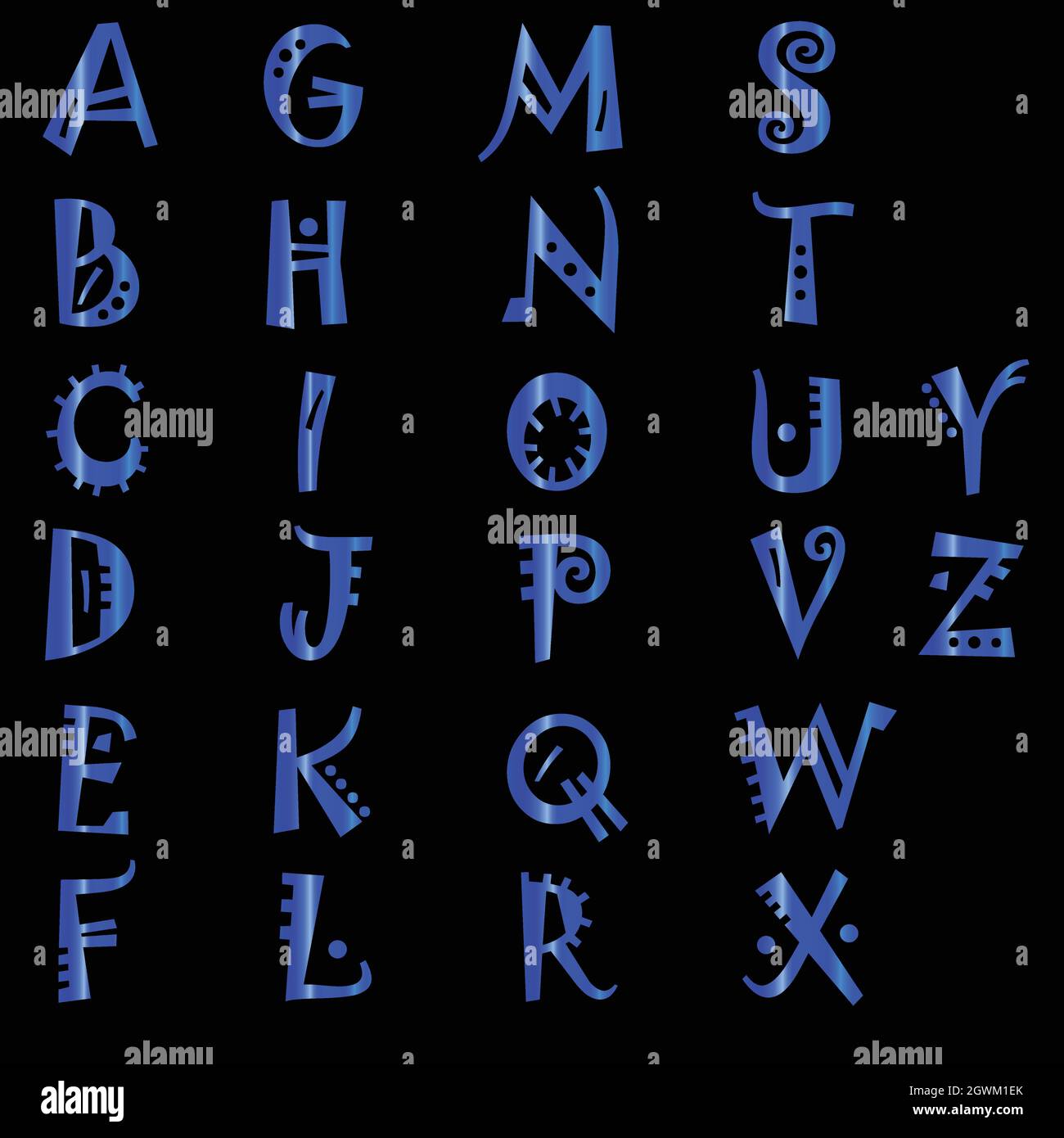 Satz von englischen Alphabet-Vektor-Vorlage. Schriftstil-Design Stock Vektor