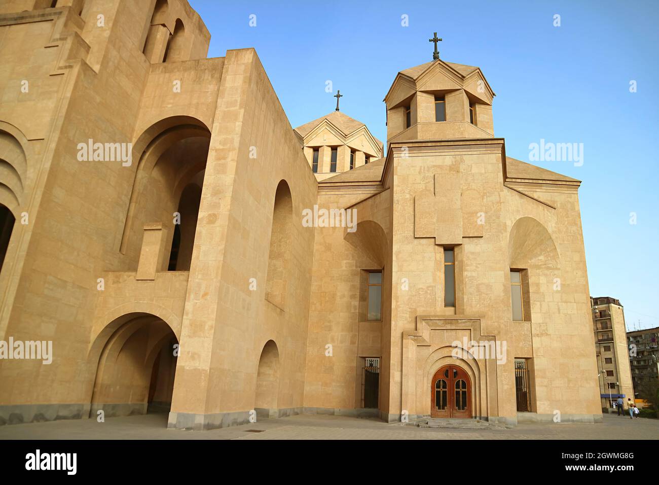 Unglaubliche Architektur der Kathedrale des Heiligen Gregorius, des Erleuchters, oder der Kathedrale von Jerewan, Bezirk Kentron, Jerewan, Armenien Stockfoto