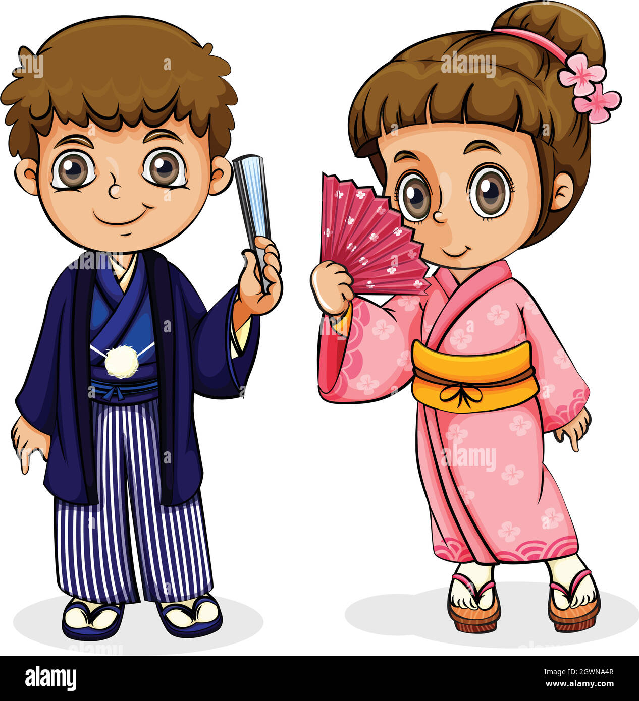 Ein männlicher und ein weiblicher Asiat Stock Vektor