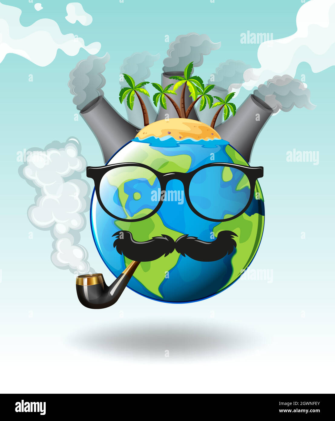 Luftverschmutzung durch Fabriken auf der Erde Stock Vektor