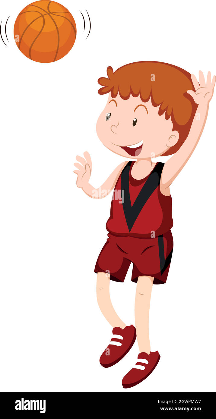 Mann Sportler spielt Basketball Stock Vektor