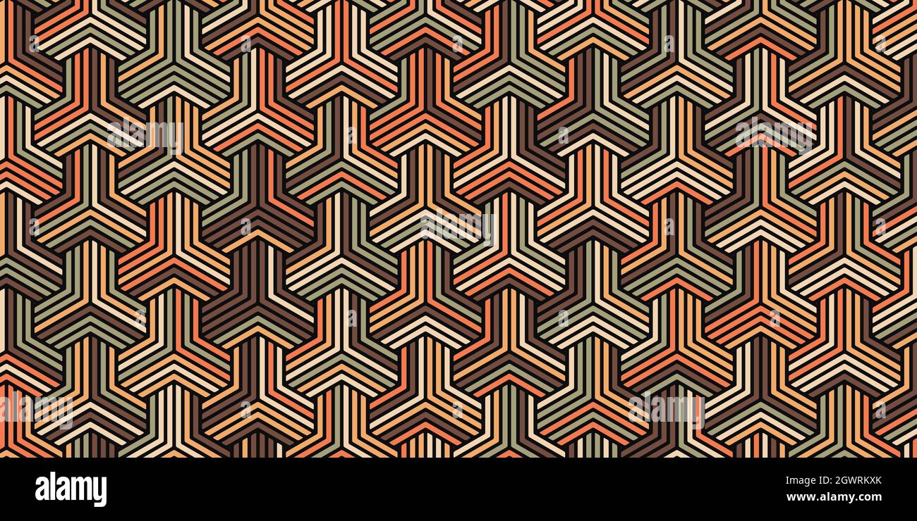 Geometrisches Muster mit Streifen Linien und polygonalen Form Webmuster Vintage Hintergrund Stock Vektor
