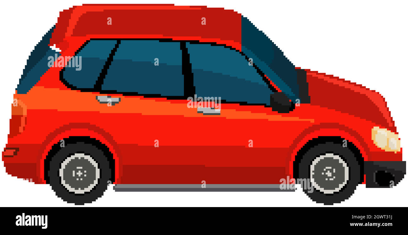 Ein rotes SUV-Fahrzeug auf weißem Hintergrund Stock Vektor