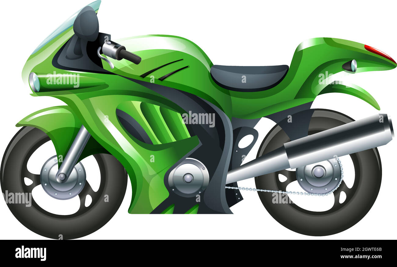 Ein grünes Motorrad Stock Vektor