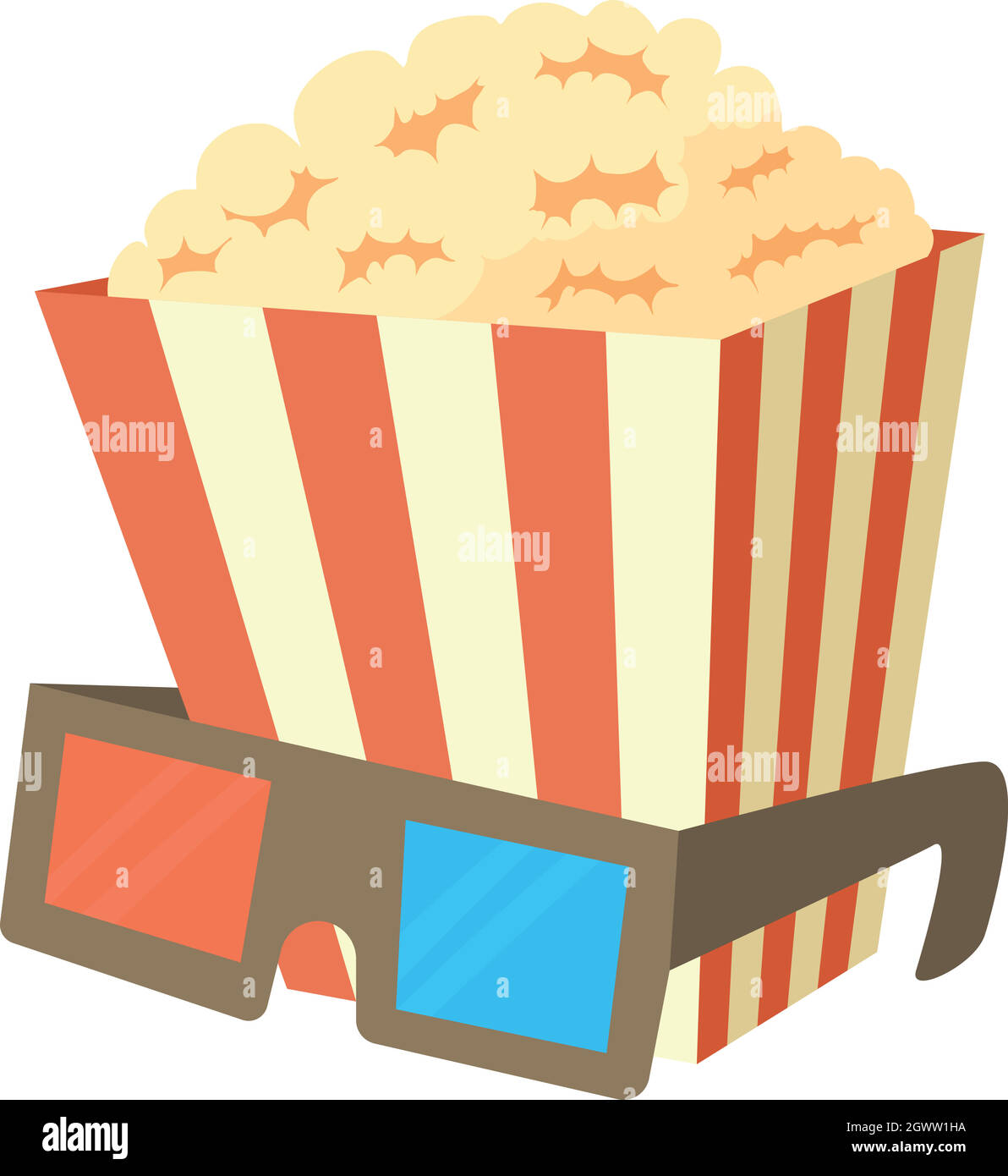 Popcorn-Symbol, Cartoon-Stil Stock Vektor