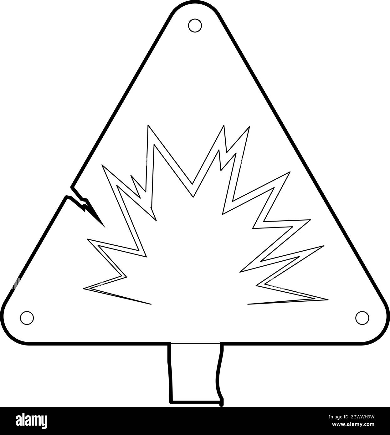 Warnschild Symbol, outline Style Stock Vektor