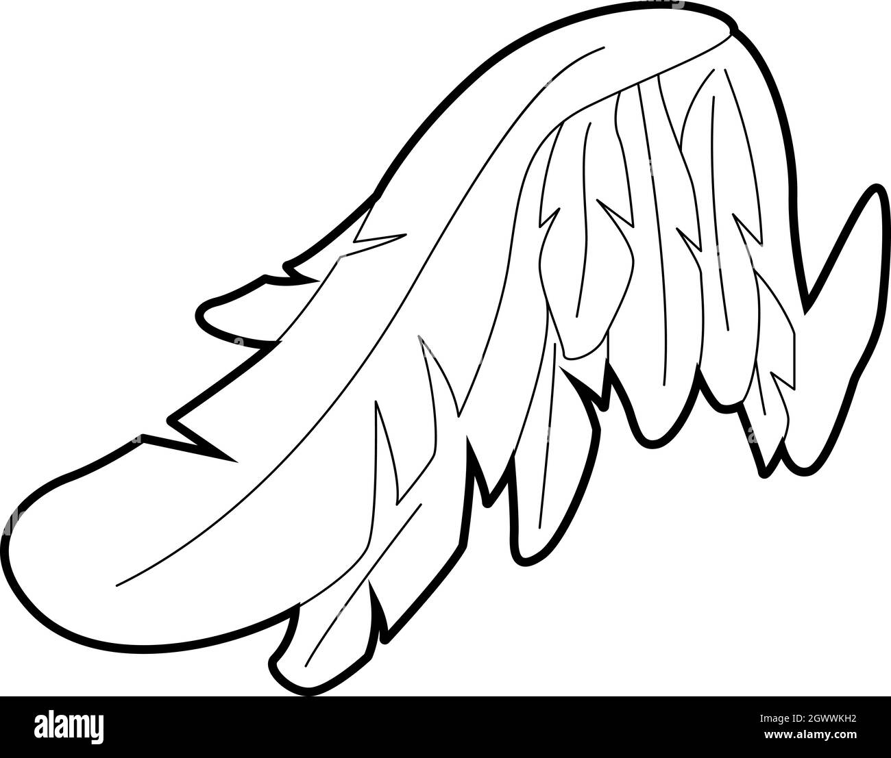 Angel Wing Symbol, outline Style Stock Vektor