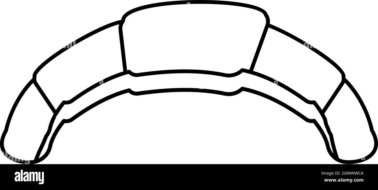 Croissant Symbol, outline Style Stock Vektor