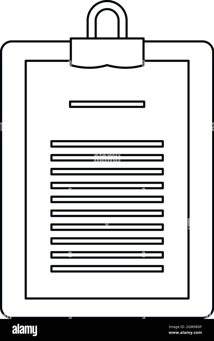 Medizinische Bericht Symbol, outline Style Stock Vektor