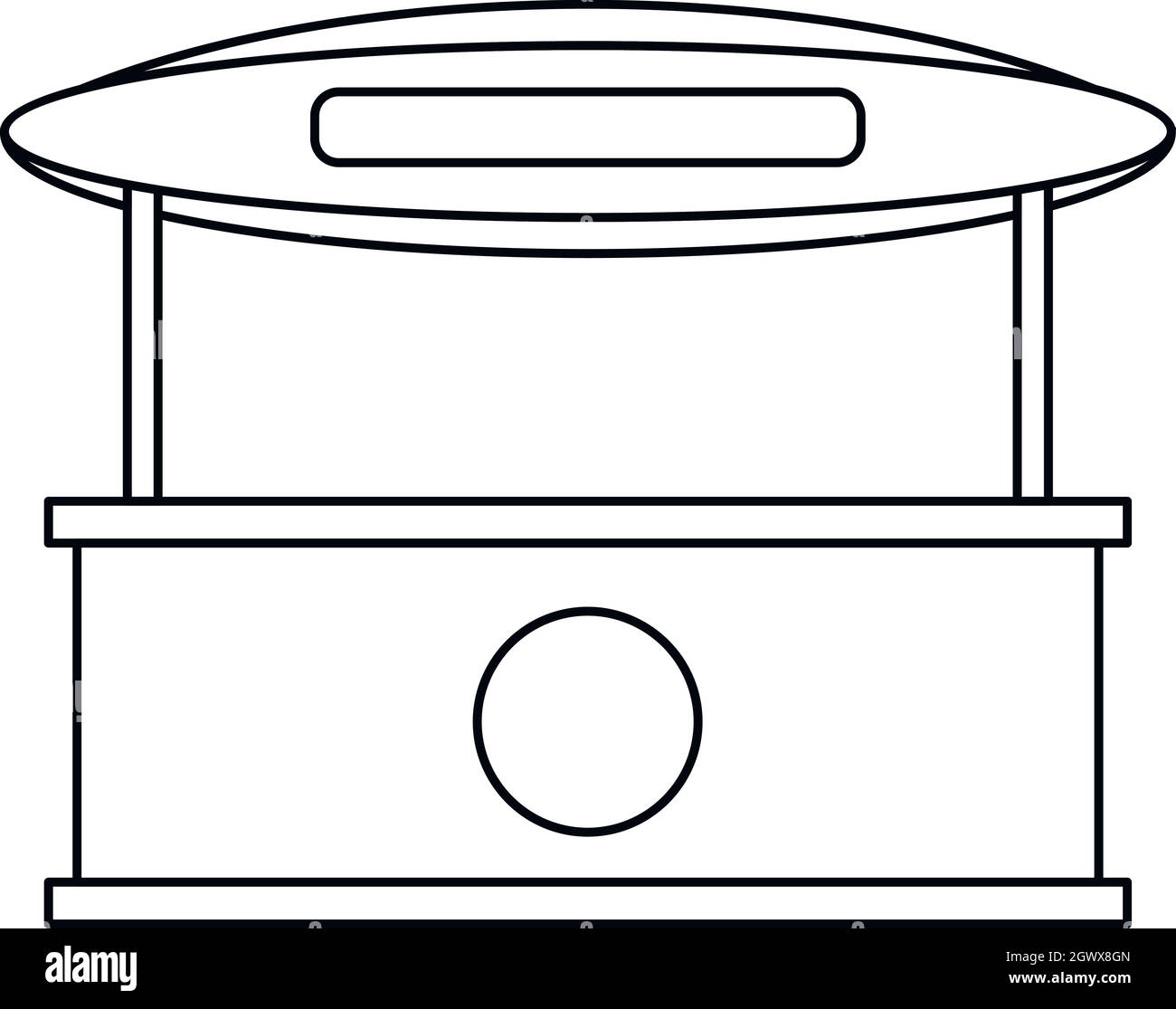 Store Kiosk mit Markise Symbol, outline Style Stock Vektor