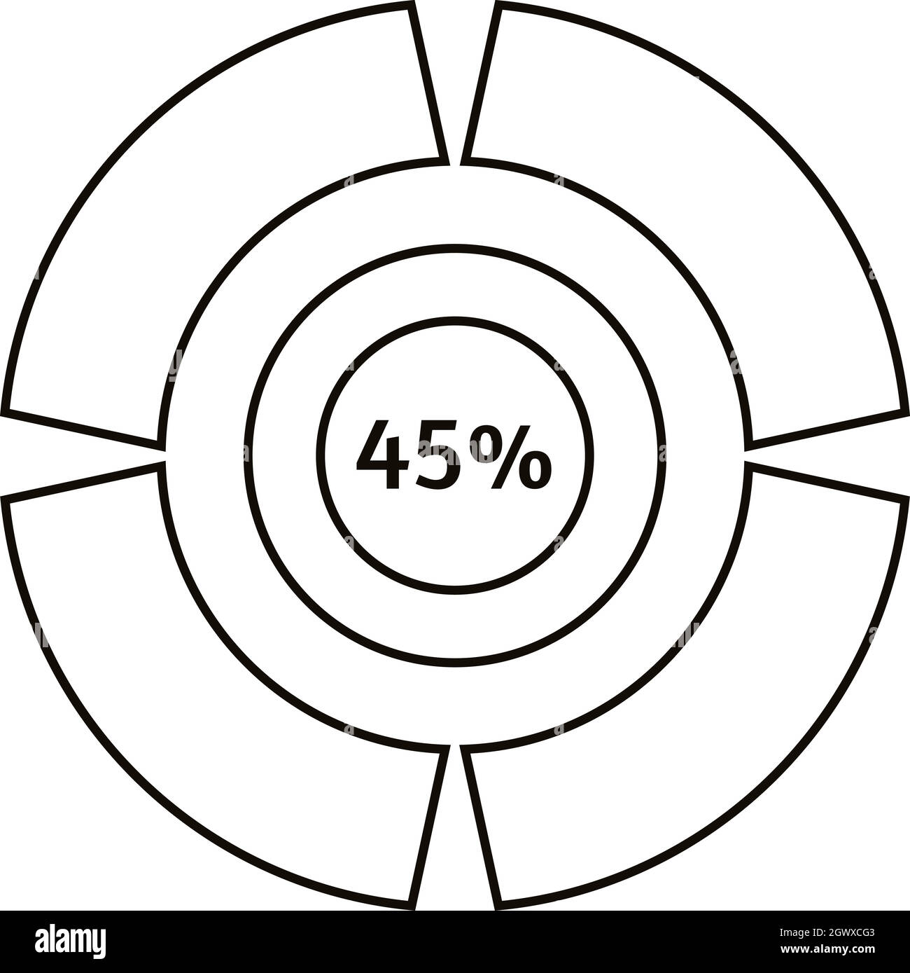 40 fünf Prozent Infografiken, outline Style Stock Vektor