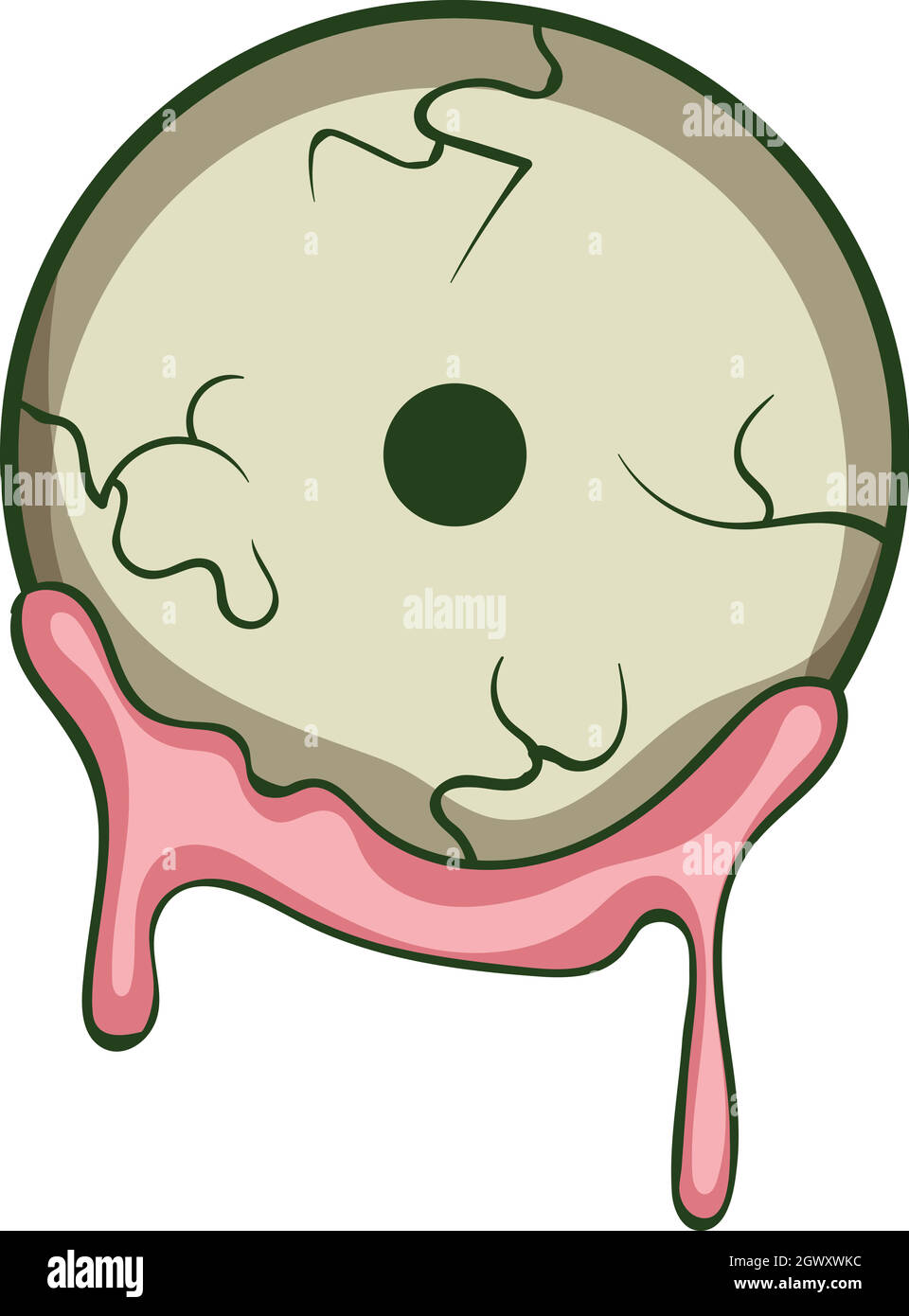 Zombie Augensymbol, Cartoon Stil Stock Vektor