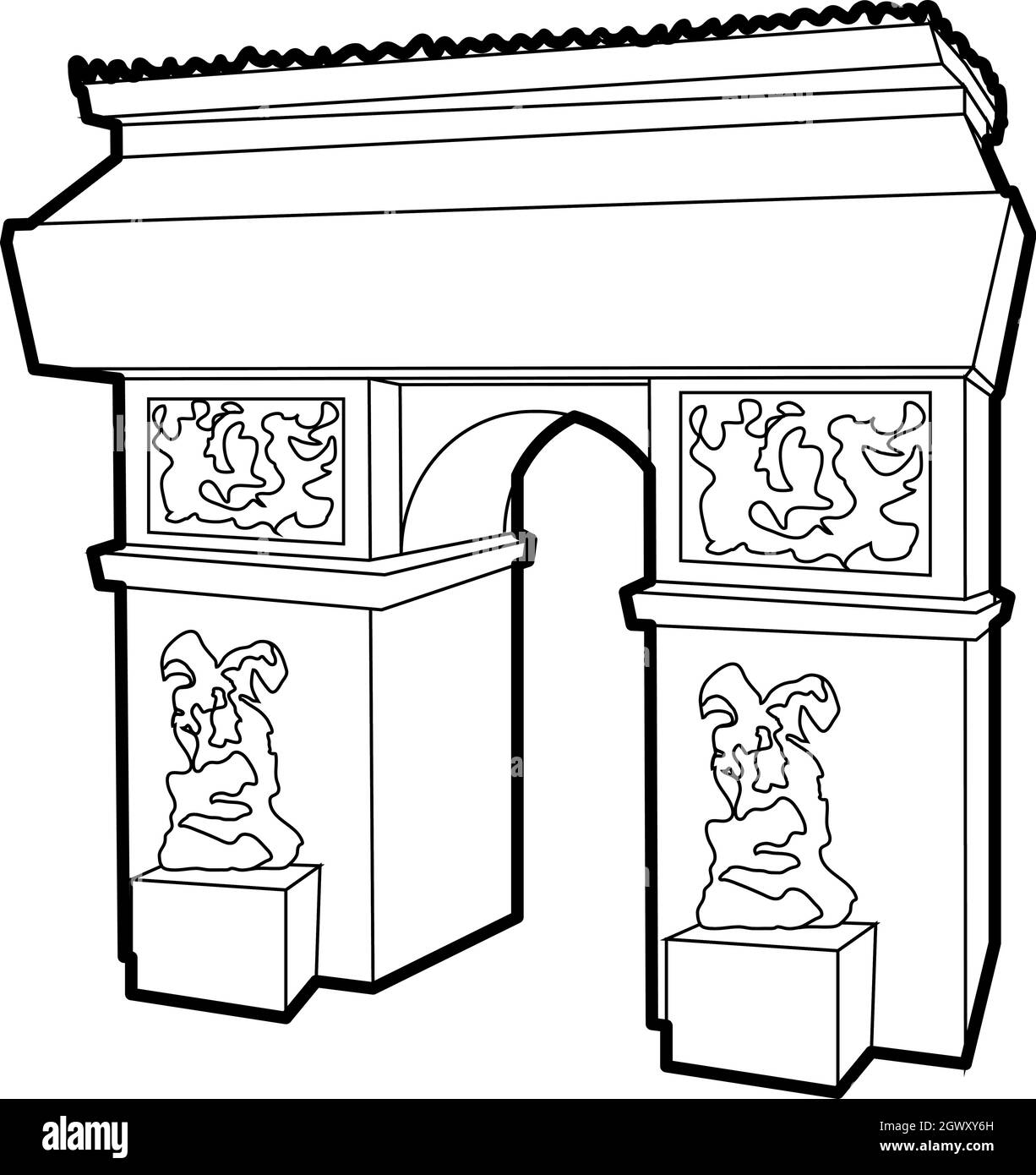 Triumphal Bogen-Symbol, Umriss-Stil Stock Vektor