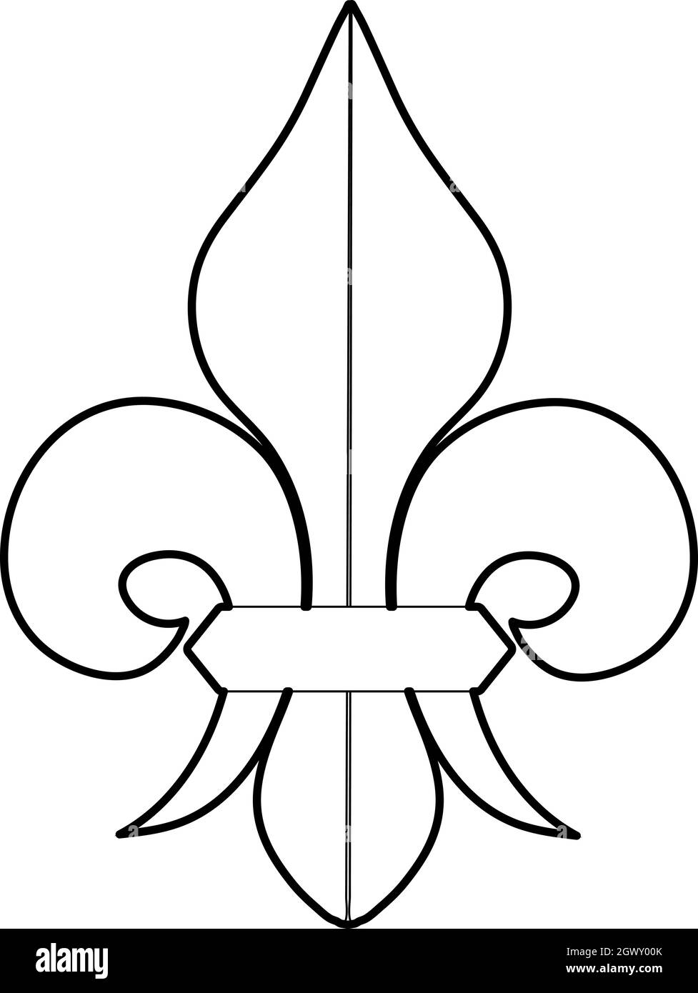 Fleur de Lis Symbol, outline Style Stock Vektor