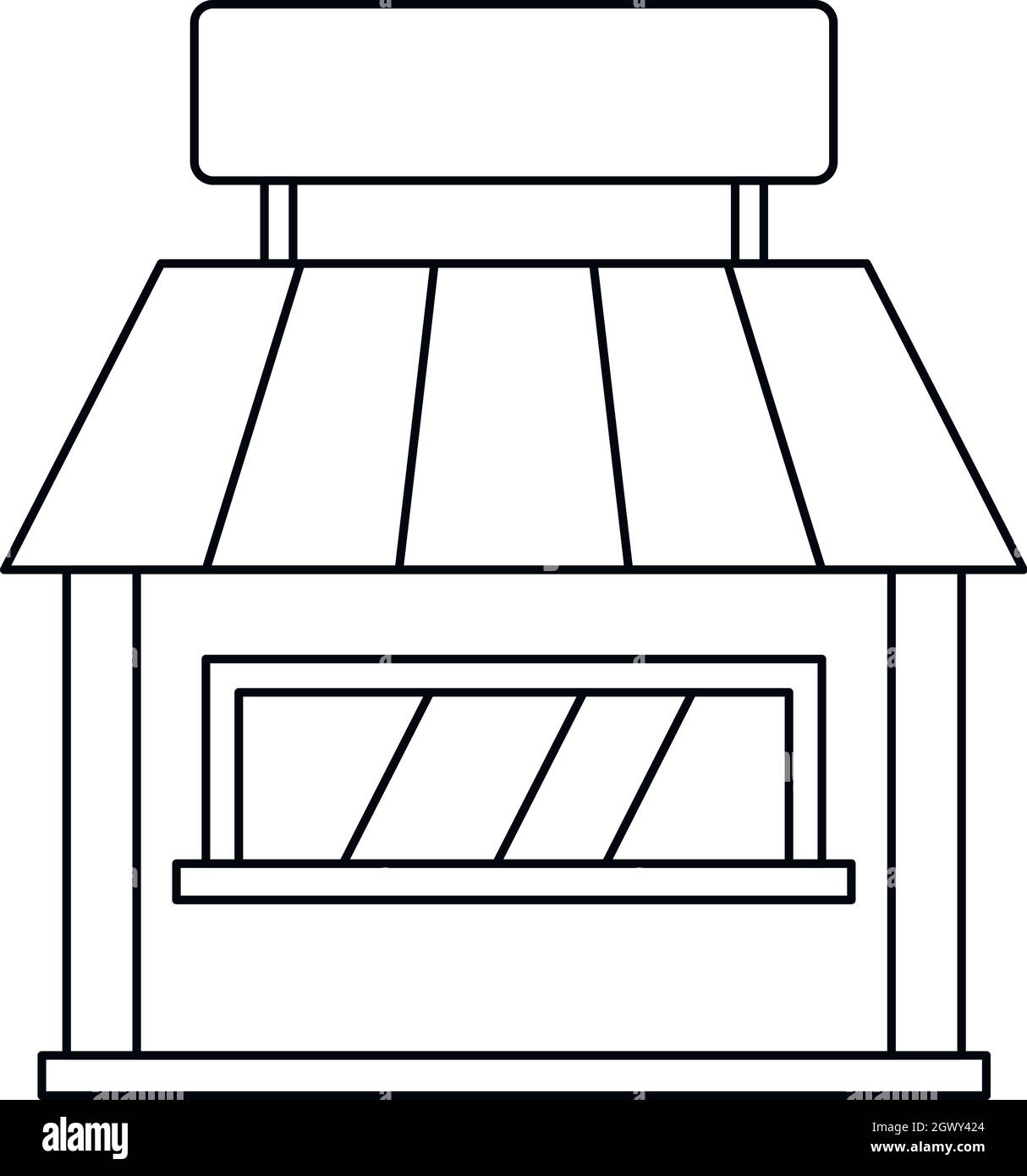 Shop-Symbol, Umriss-Stil Stock Vektor