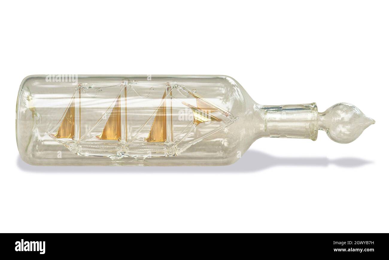 Mundgeblasenes Glas isoliert auf Weiß Stockfoto