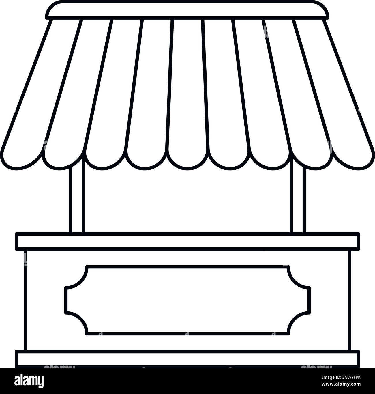 Kiosk Symbol, outline Style Stock Vektor