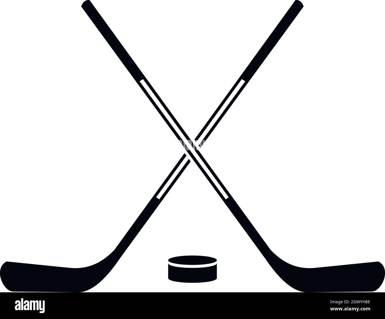 Ice Hockey sticks Symbol, einfachen Stil Stock Vektor