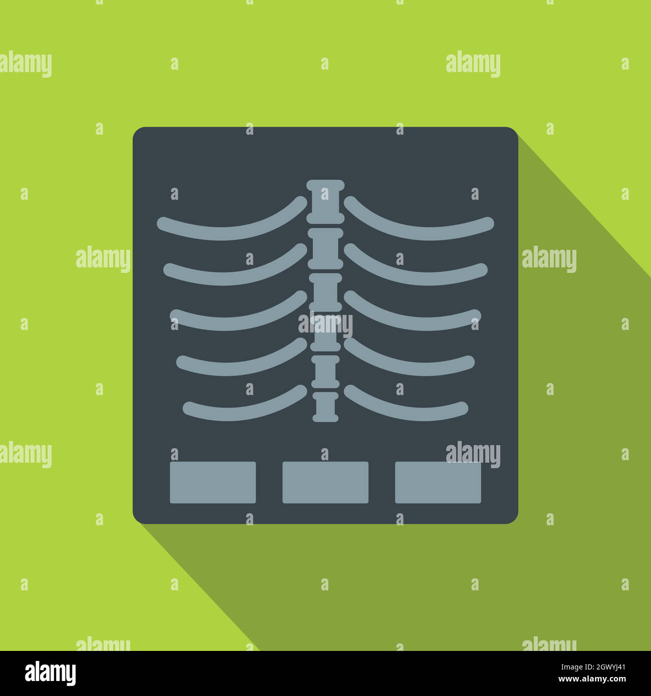 X-Ray Symbol Foto, flacher Stil Stock Vektor