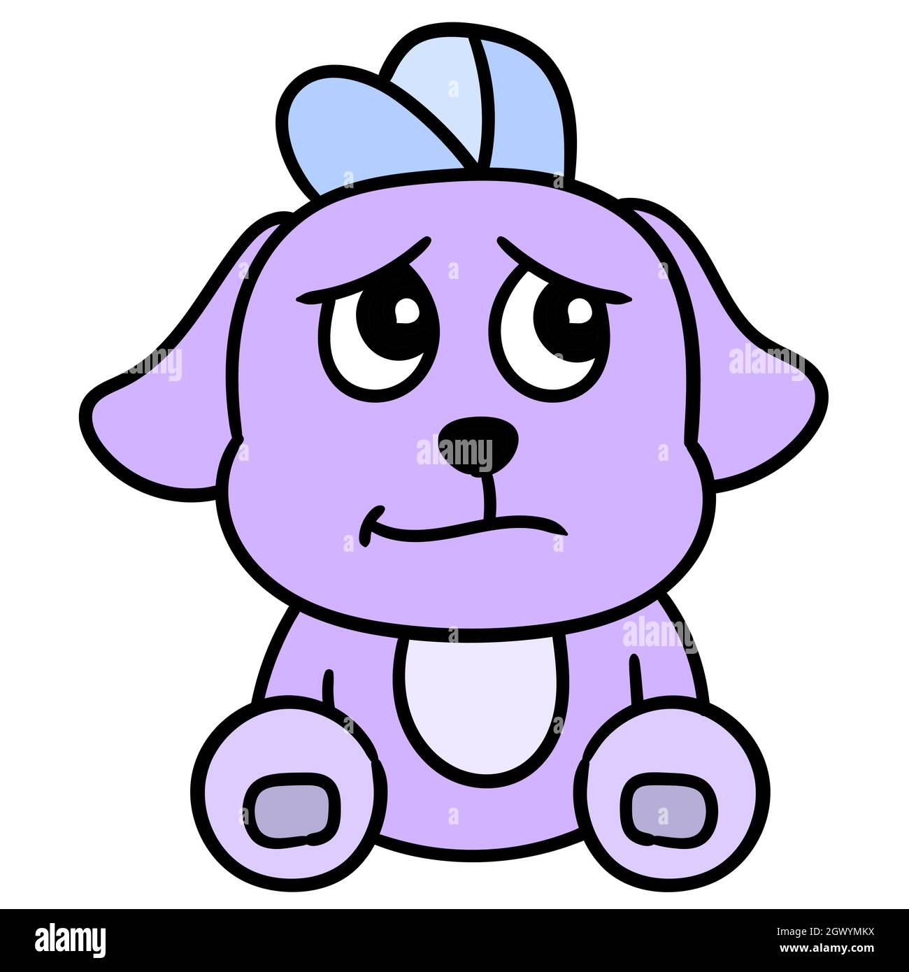 Niedliche traurige Gesicht Welpen Angst Stock Vektor