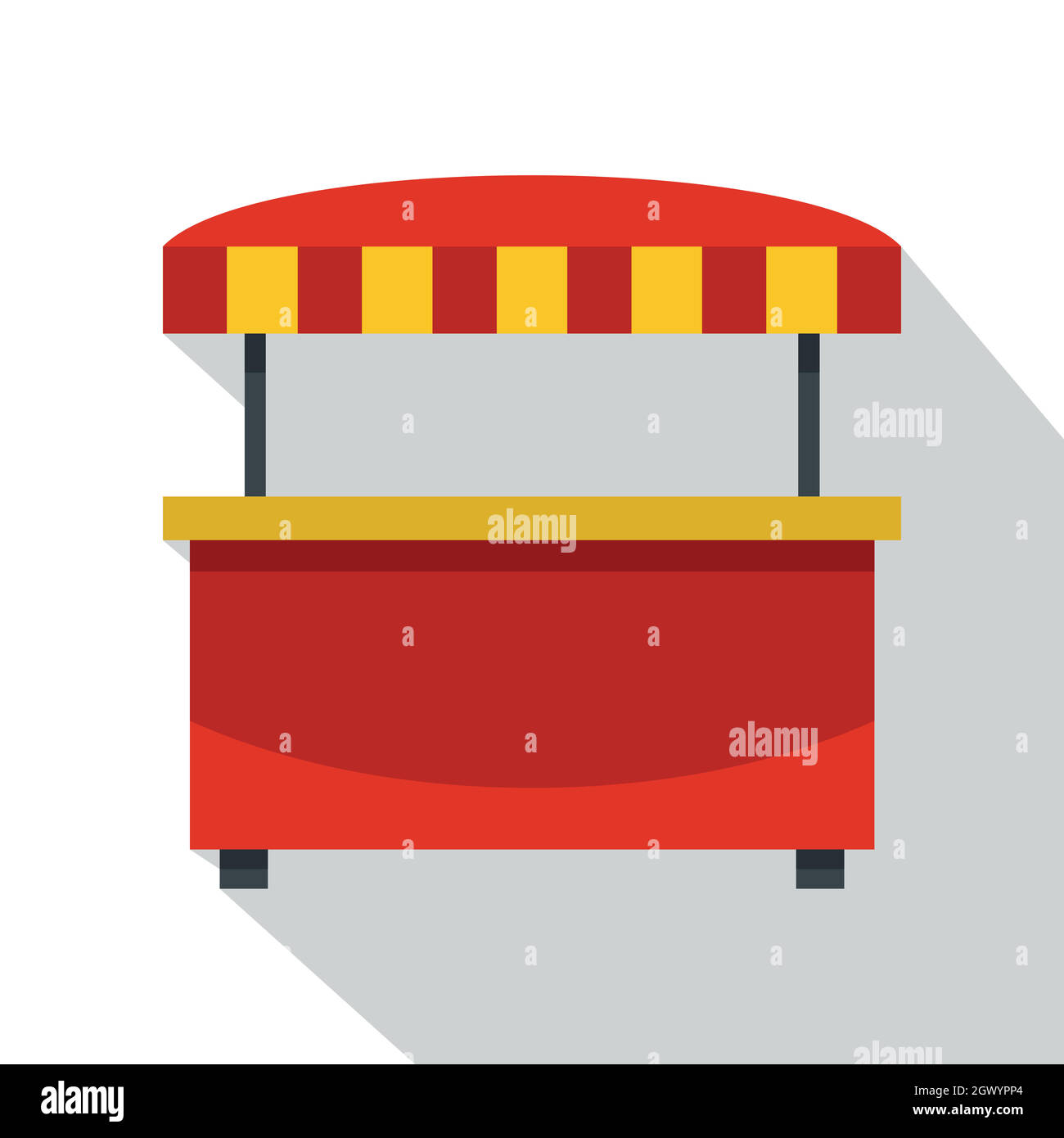 Store Kiosk mit roten und gelben Markise Symbol Stock Vektor