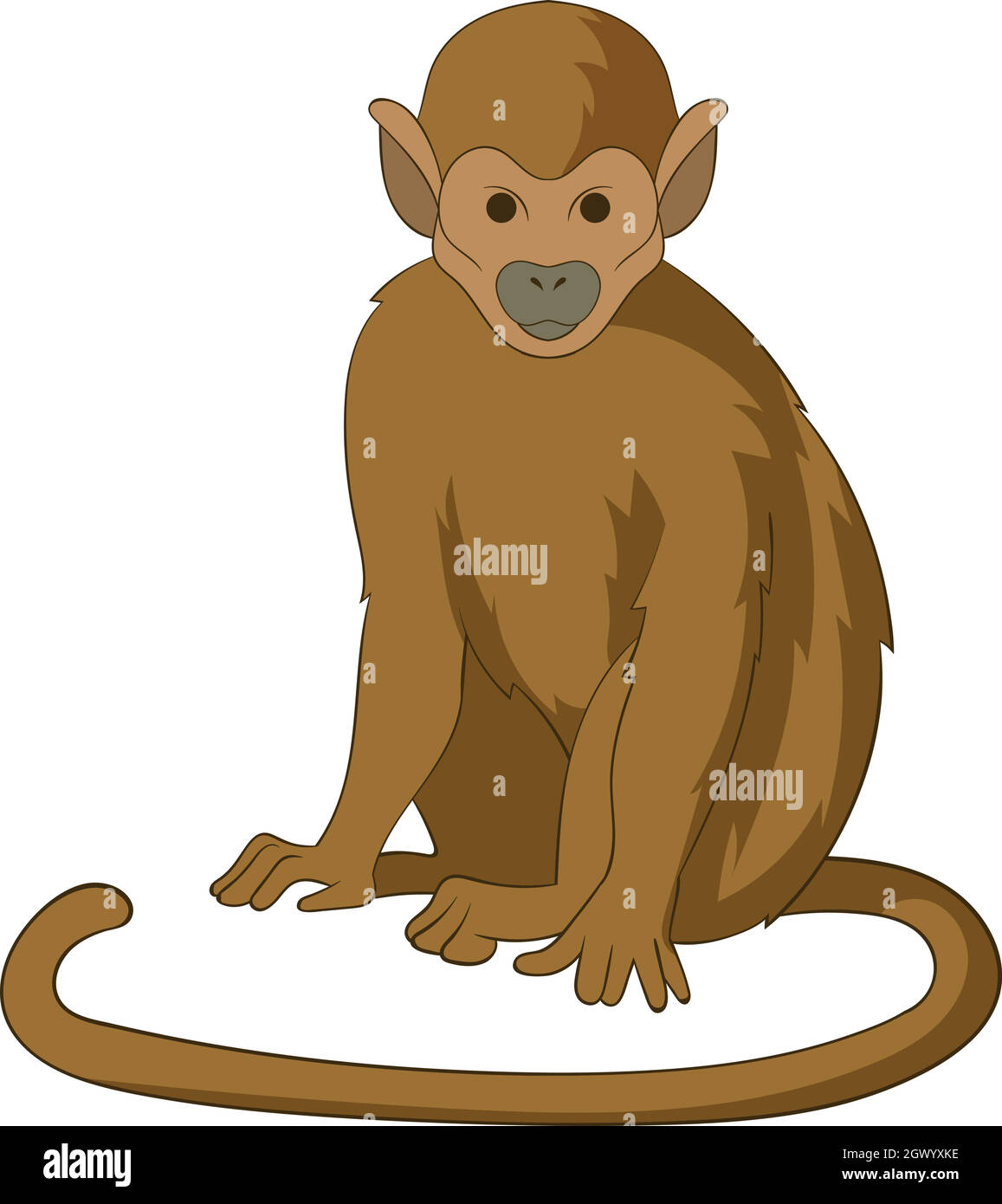 Snub gerochene monkey Symbol, Cartoon Stil Stock Vektor