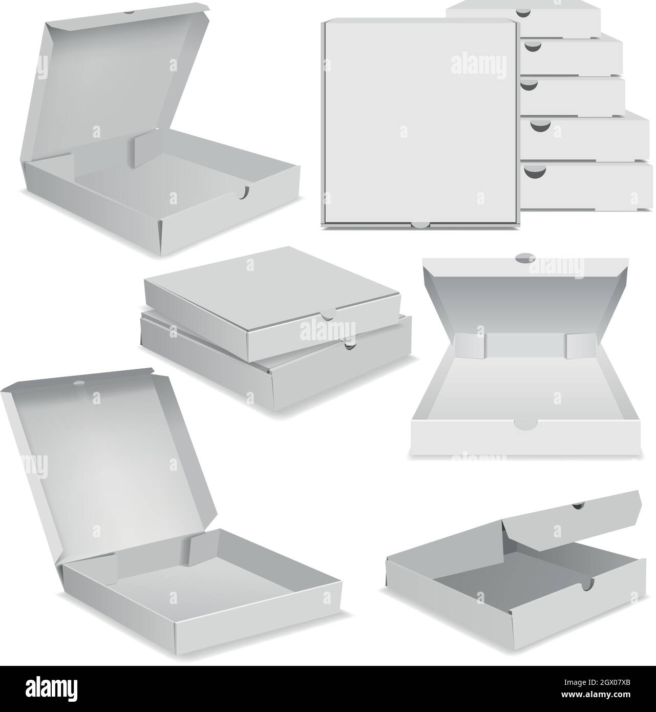 Pizza Verpackung Mockup, realistischen Stil Stock Vektor