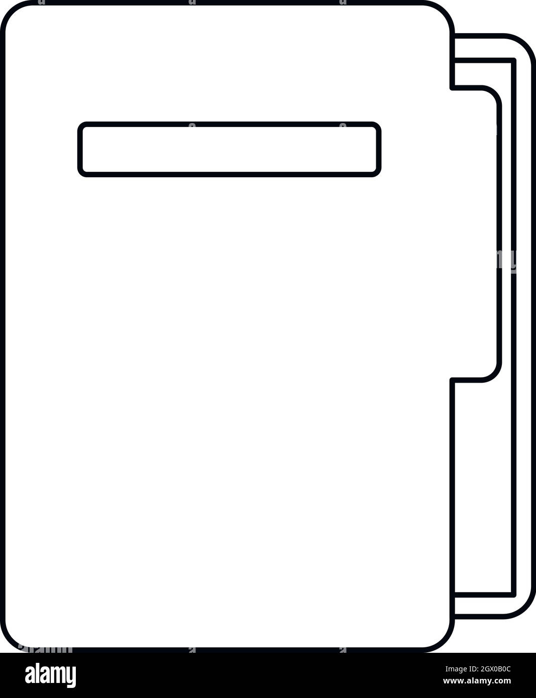 Dokument Ordnersymbol, outline Style Stock Vektor