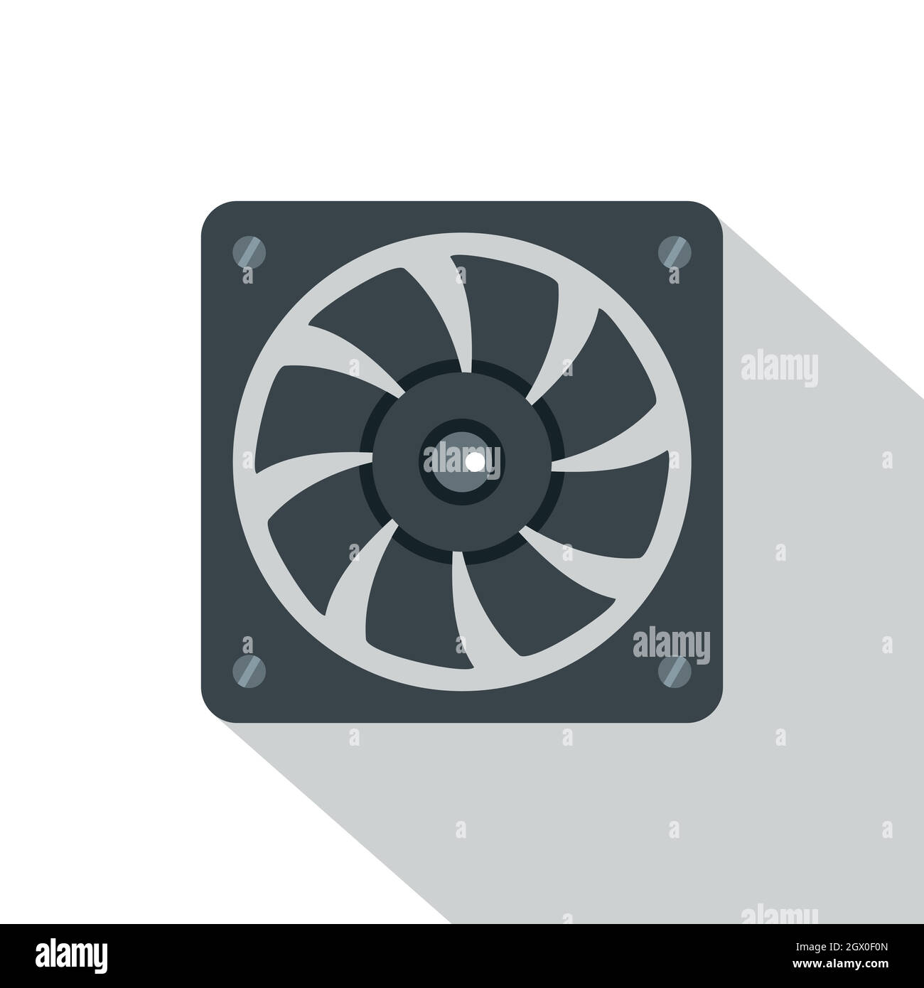 Stromversorgung Ventilator Computersymbol, flachen Stil Stock Vektor