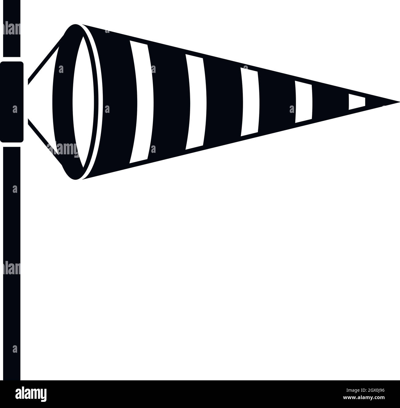 Meteorologie Windsack durch Wind Symbol aufgepumpt Stock Vektor