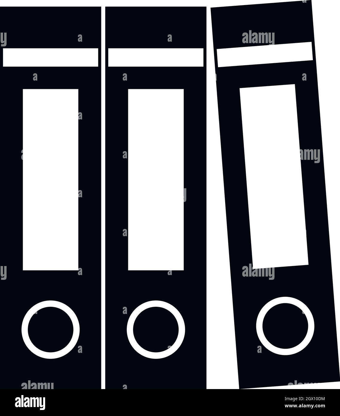 Office Ordner mit Dokumenten Symbol, einfachen Stil Stock Vektor