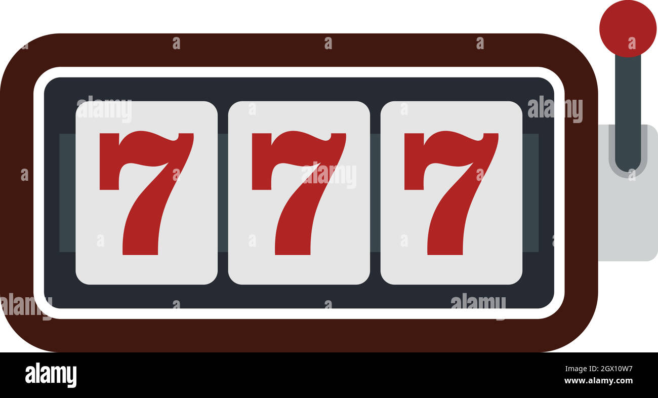Spielautomat mit drei Siebener-Symbol, flachen Stil Stock Vektor