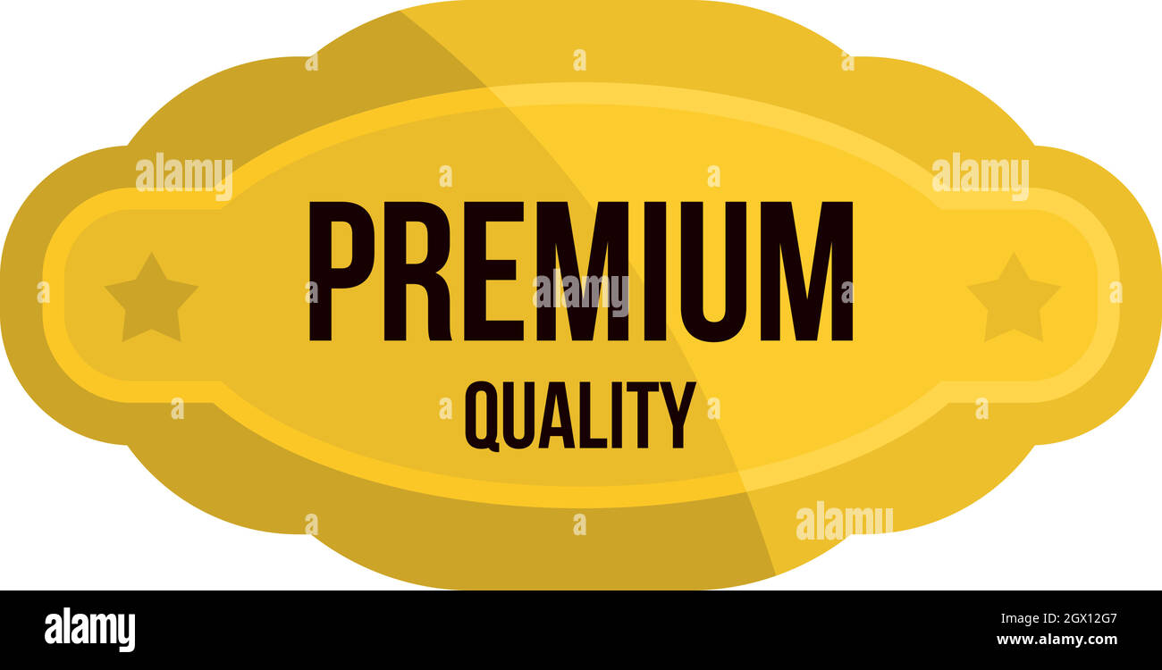 Premium-Qualität golden Label Symbol, flachen Stil Stock Vektor
