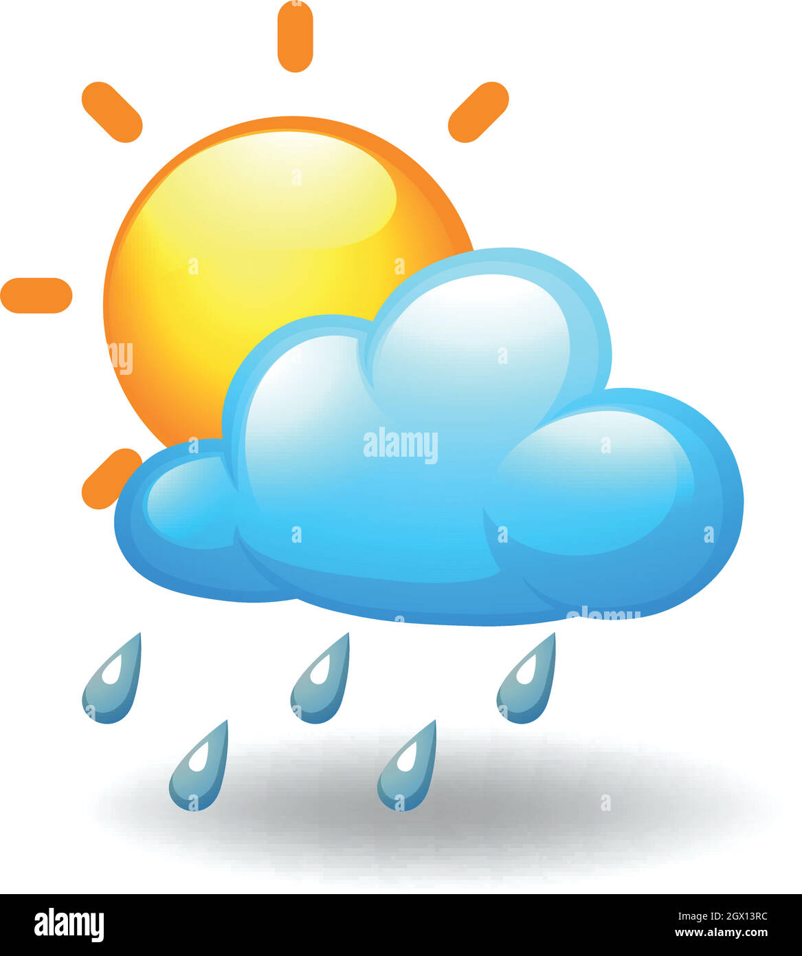 Eine Sonne und eine Wolke Stock Vektor