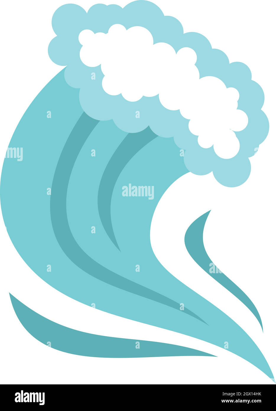 Tsunami-Symbol, Cartoon-Stil Stock Vektor