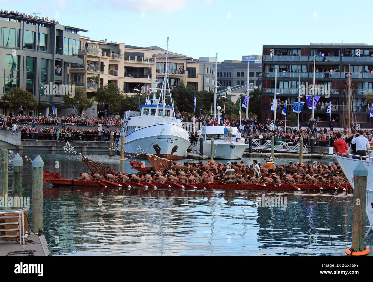 Maori Boat, Auckland, Neuseeland, 10. September 2012 Stockfoto