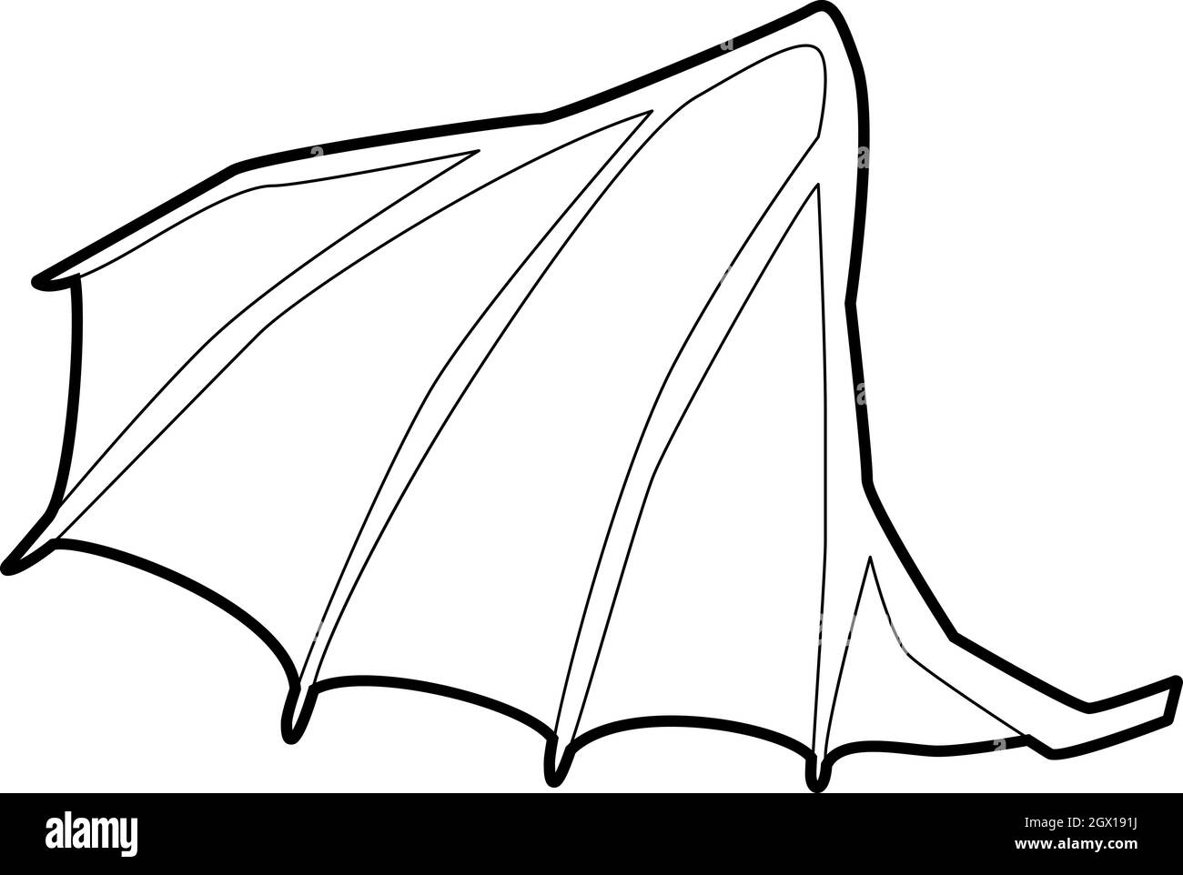 Dragon wing Symbol, outline Style Stock Vektor