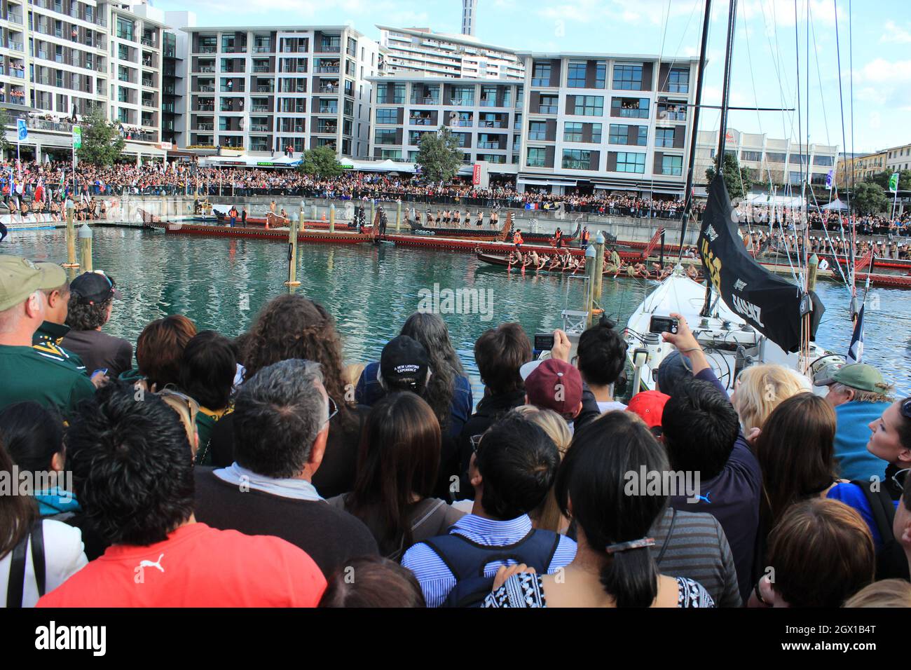 Maori Boat, Auckland, Neuseeland, 10. September 2012 Stockfoto