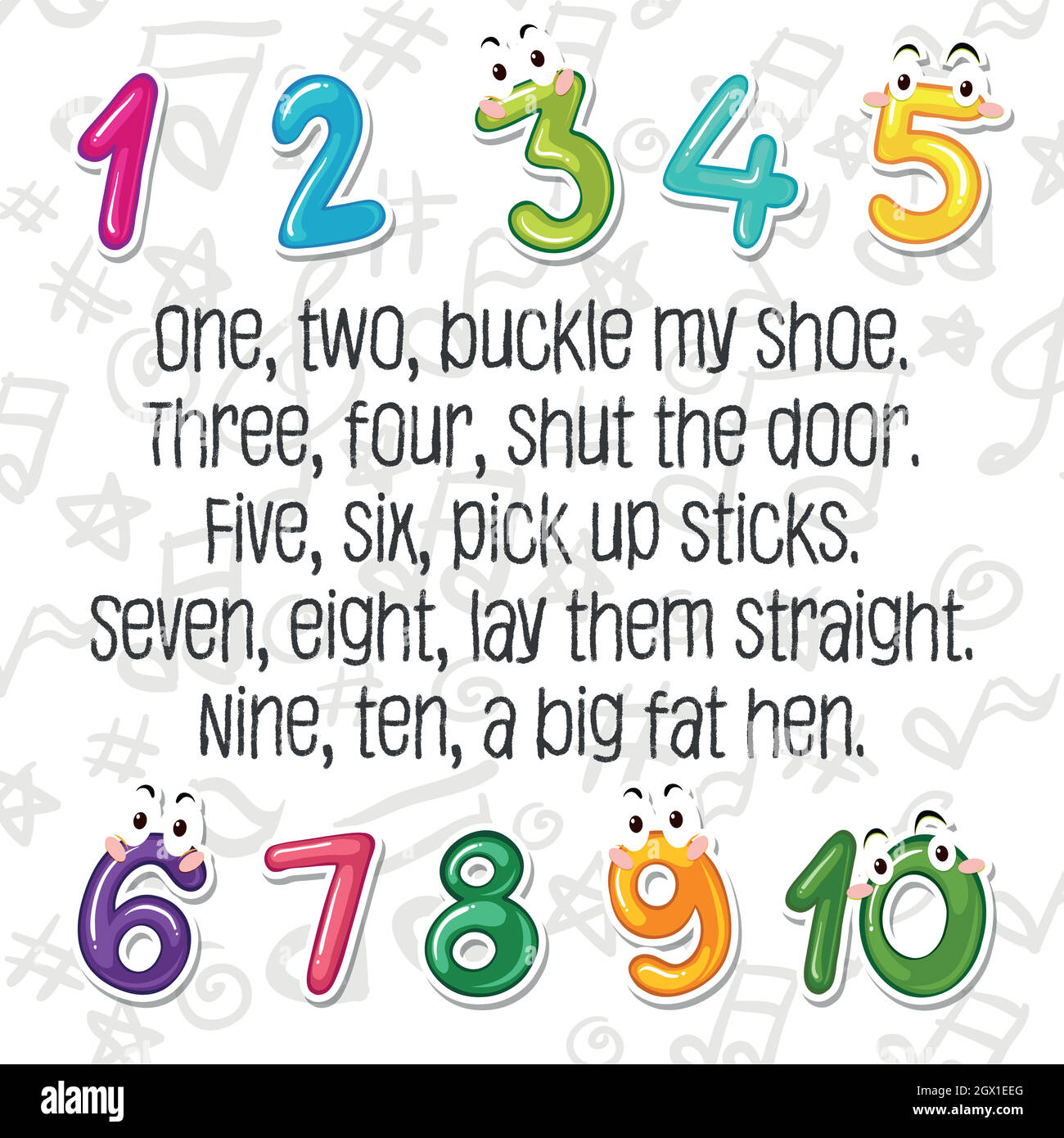 Eine zwei schnallt meinen Schuh Stock Vektor